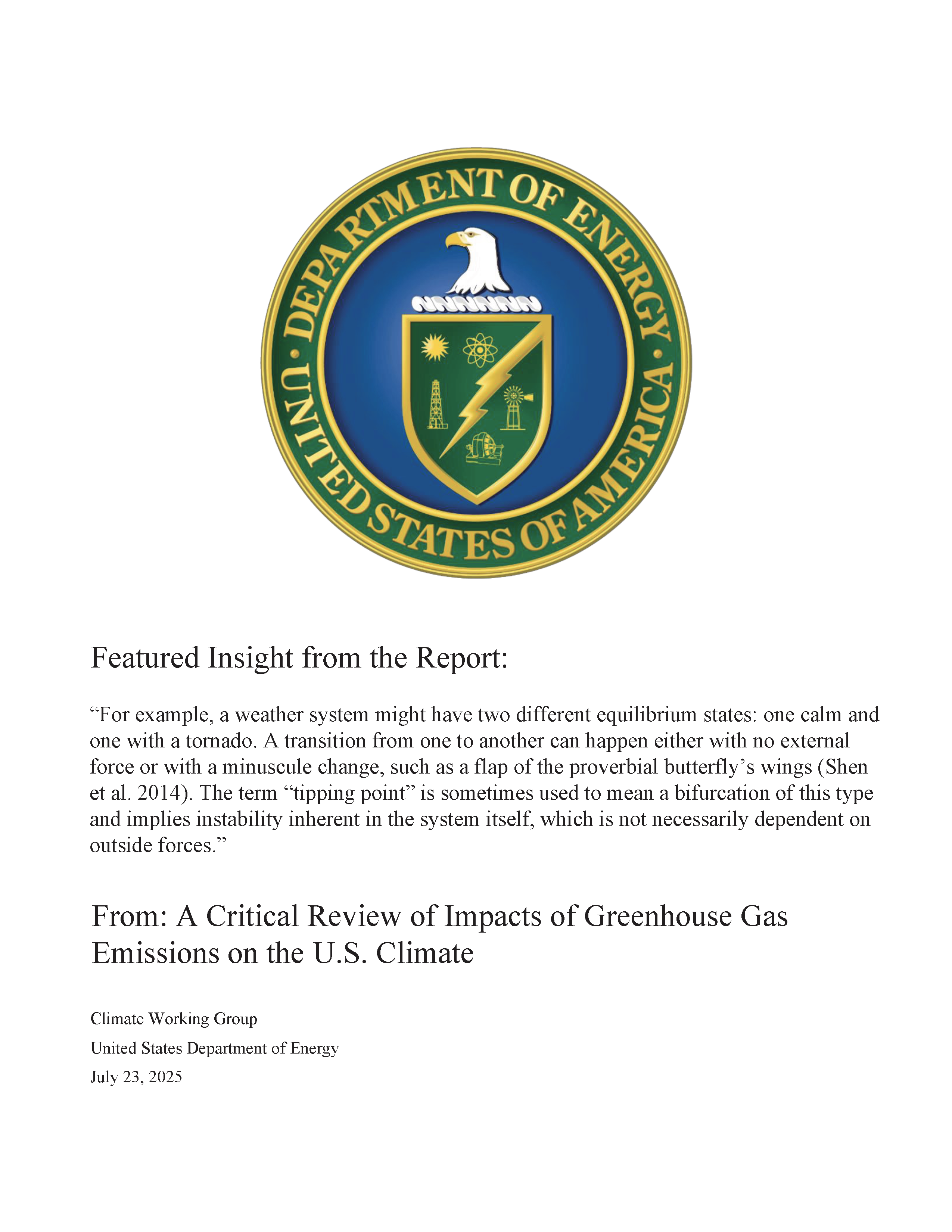 DOE Report excerpt: A Critical Review of Impacts of Greenhouse Gas Emissions on the U.S. Climate (2025)