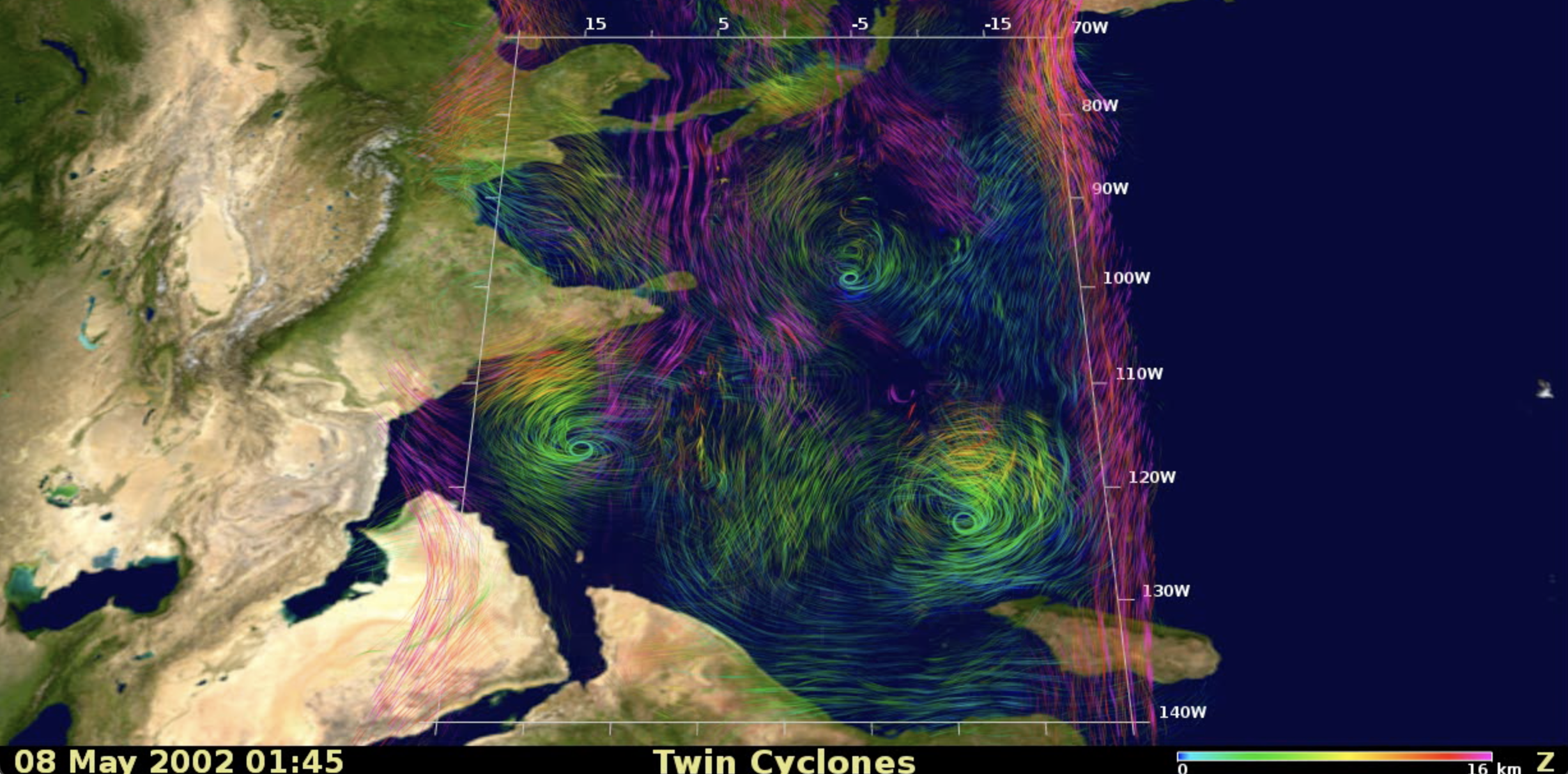 (3) Formation of twin tropical cyclones visualization