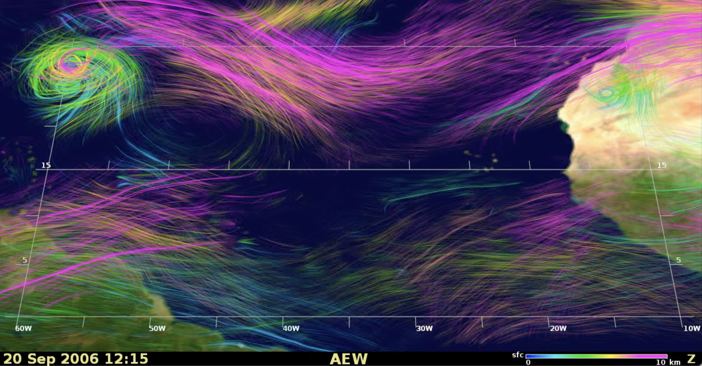 (4) Hurricane Helene (2006) simulation visualization